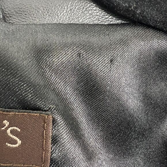 Chadwicks Leather Jacket Womens 12 Black Blazer Button Fitted Biker 90s Y2K - Picture 10 of 16